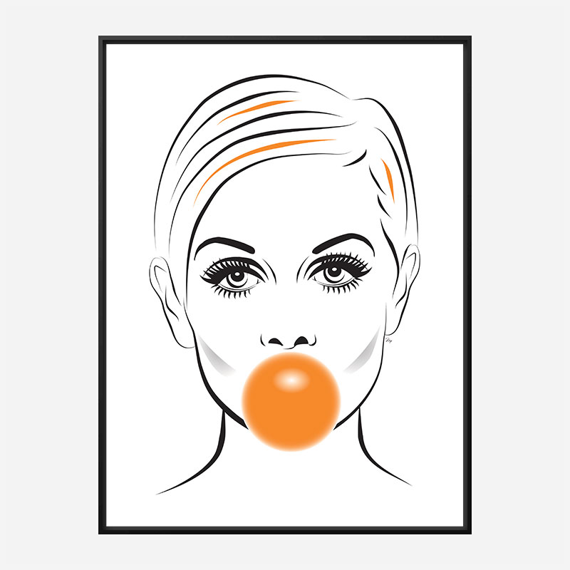 Twiggy Bubble Gum Art Print