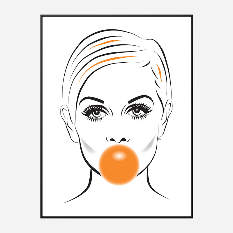 Twiggy Bubble Gum Art Print