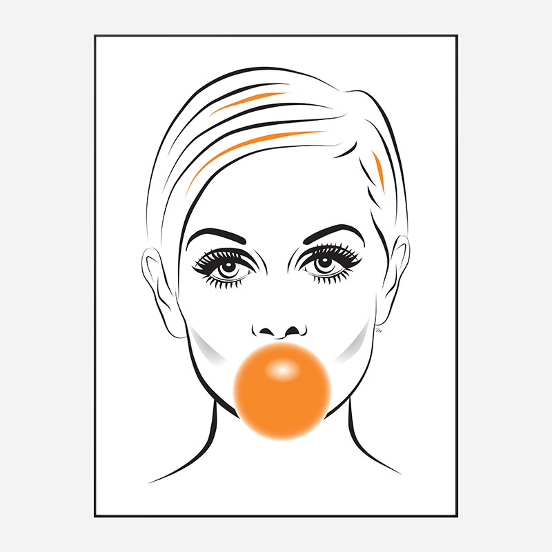 Twiggy Bubble Gum Art Print