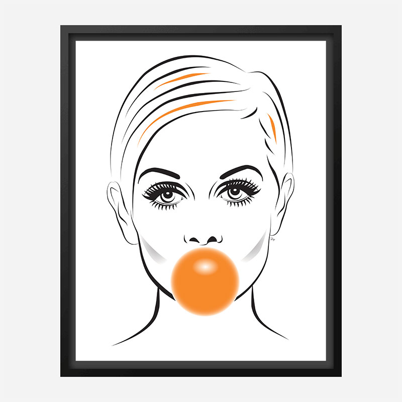 Twiggy Bubble Gum Art Print