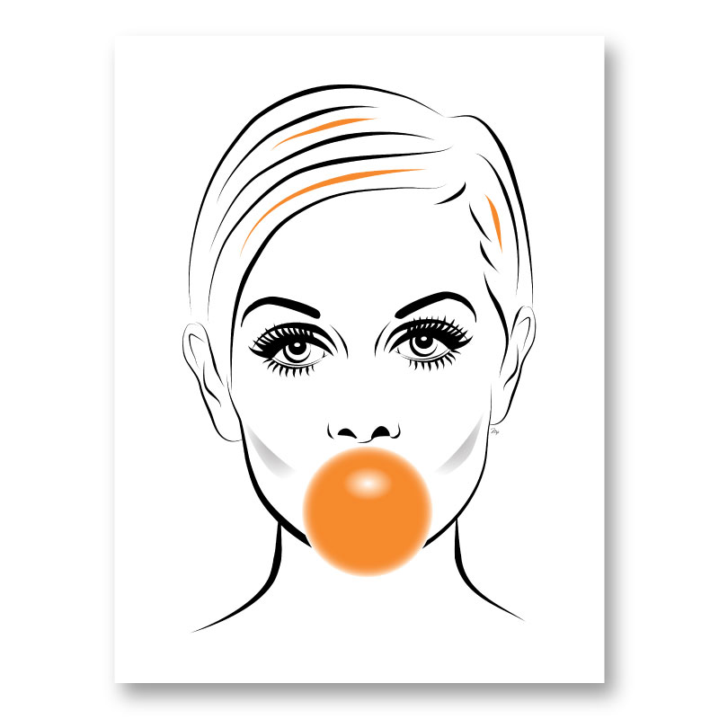 Twiggy Bubble Gum Art Print