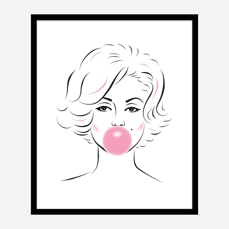 Marilyn Monroe Bubble Gum Art Print