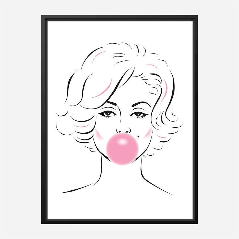 Marilyn Monroe Bubble Gum Art Print