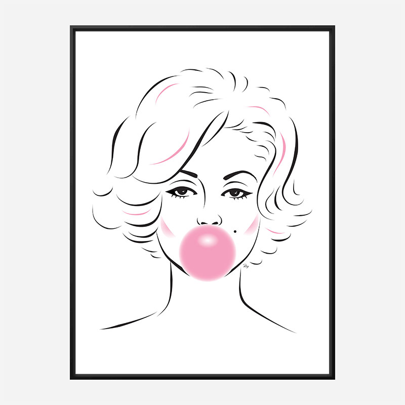 Marilyn Monroe Bubble Gum Art Print