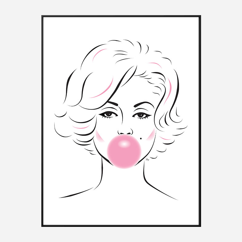 Marilyn Monroe Bubble Gum Art Print