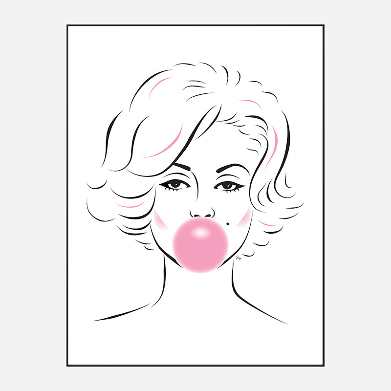 Marilyn Monroe Bubble Gum Art Print