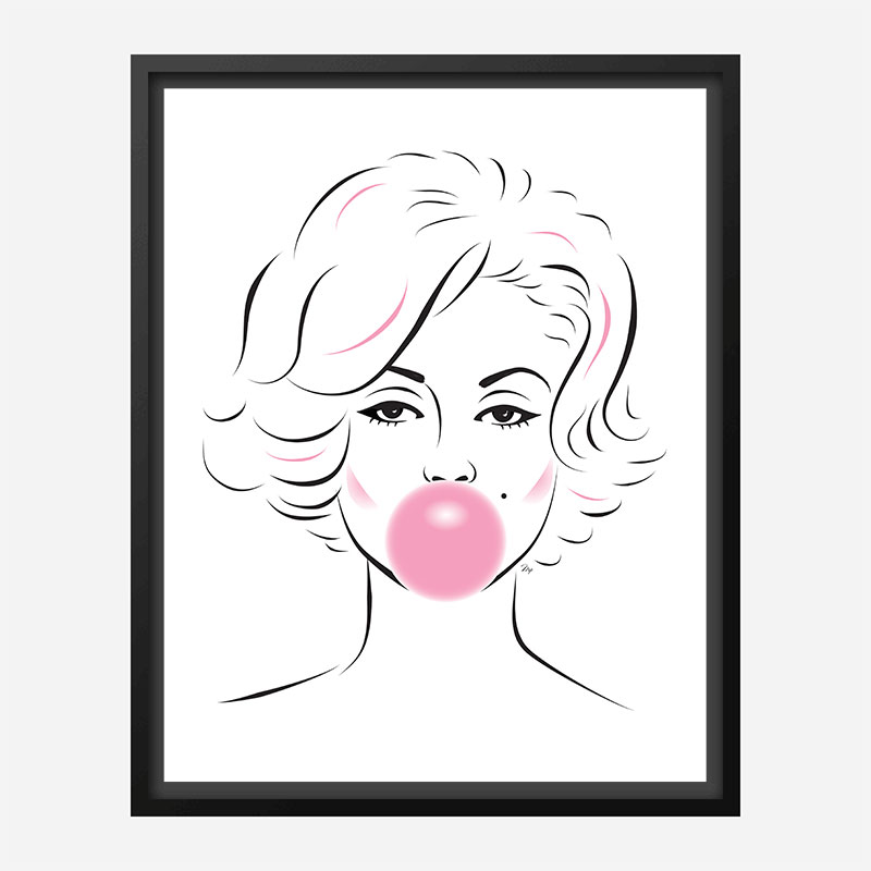 Monroe Bubble Gum Print