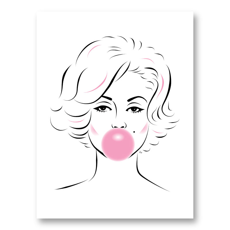 Marilyn Monroe Bubble Gum Art Print