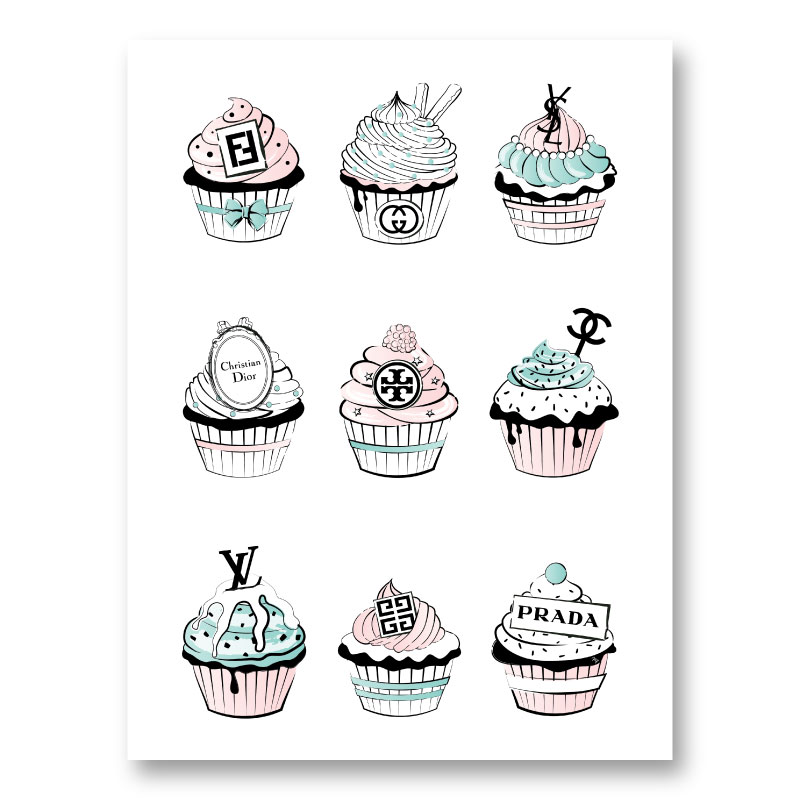 Fashion Cupcakes Art Print