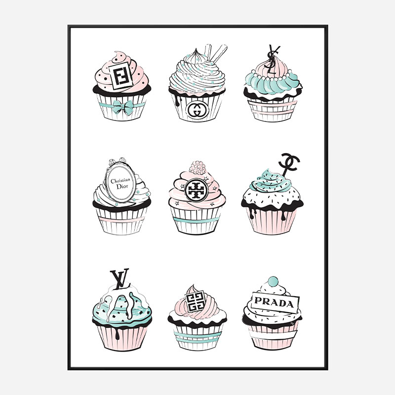 Fashion Cupcakes Art Print