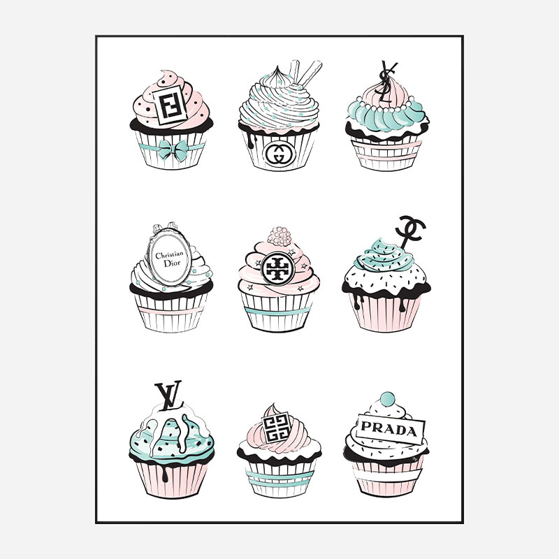 Fashion Cupcakes Art Print