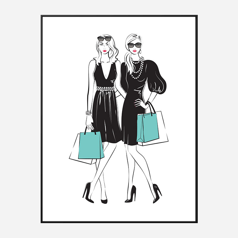 Stylish Friends Art Print