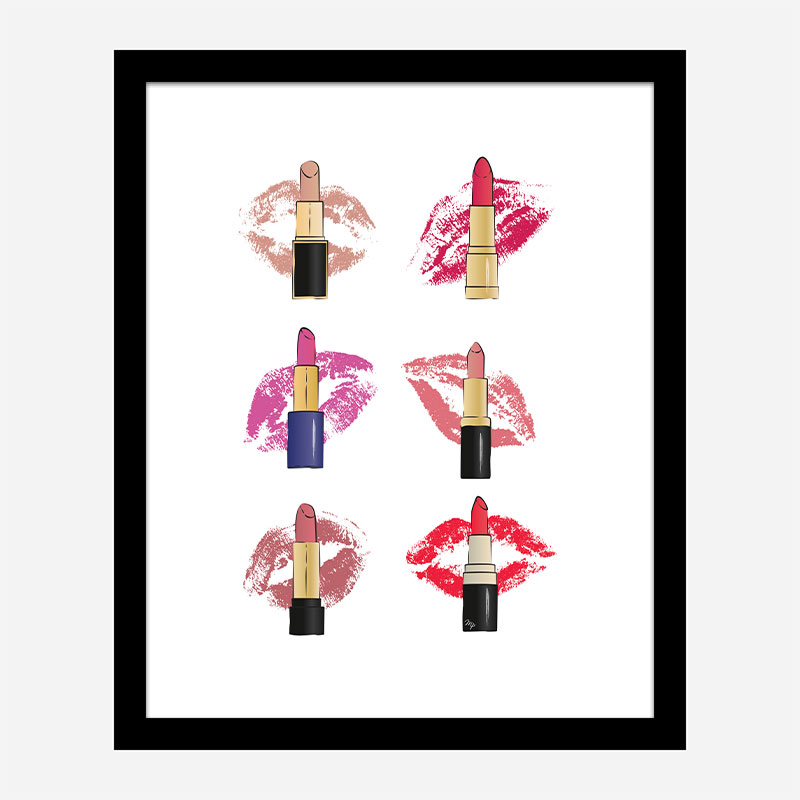 Lipstick Kisses Art Print