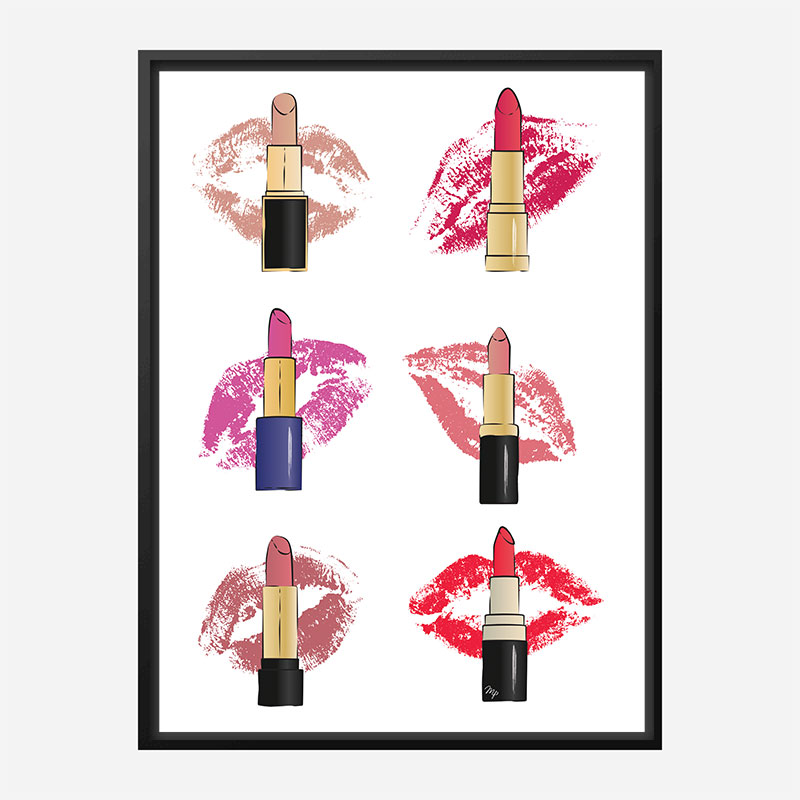 Lipstick Kisses Art Print