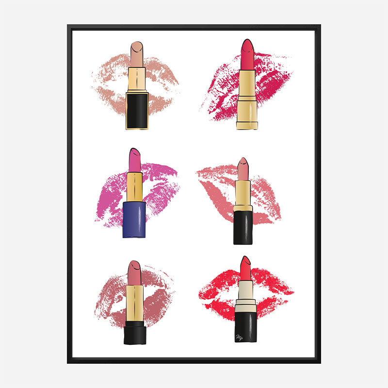 Lipstick Kisses Art Print