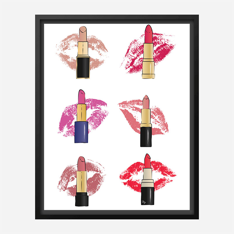 Lipstick Kisses Art Print