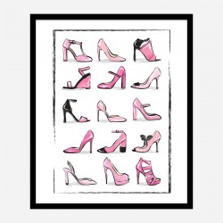 Pink Shoe Collection Art Print