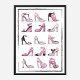 Pink Shoe Collection Art Print