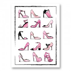 Pink Shoe Collection Art Print