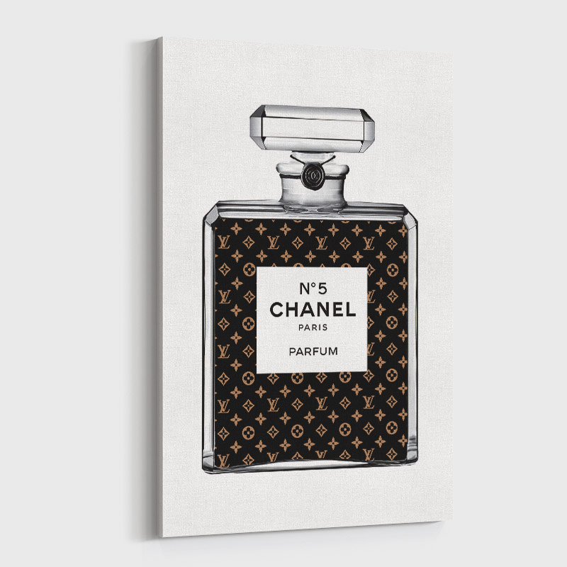 Coco Chanel Canvas Wall Art Perfume Bottle