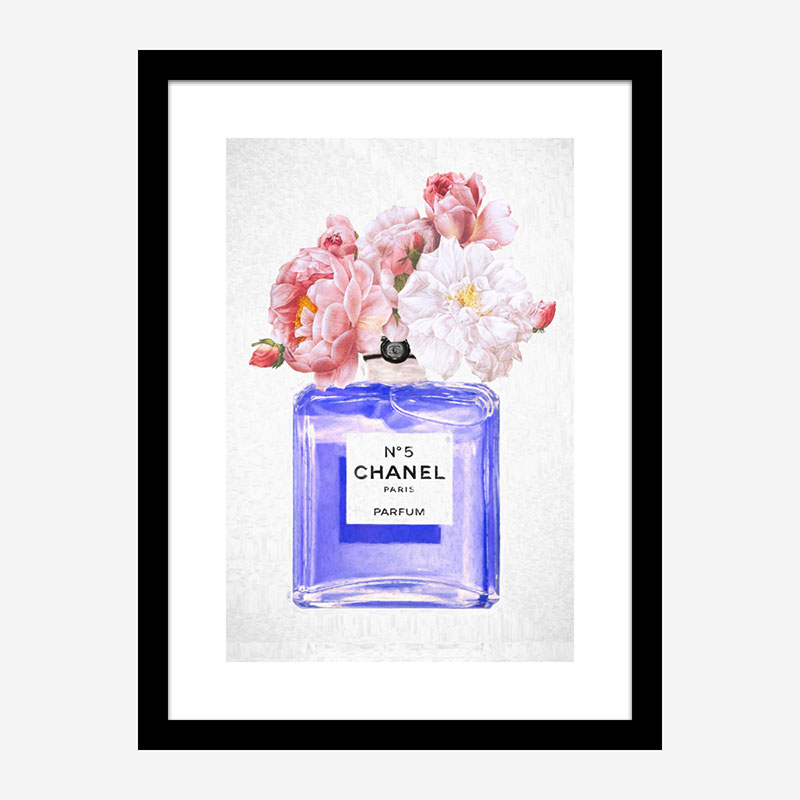 Chanel No 5 Perfume Flowers in Blue