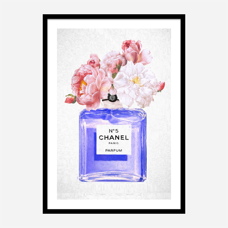 Chanel No 5 Perfume Flowers in Blue