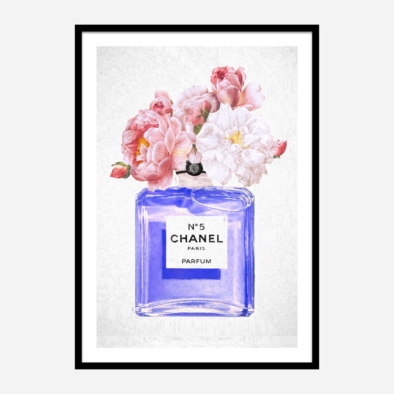 Chanel No 5 Perfume Flowers in Blue