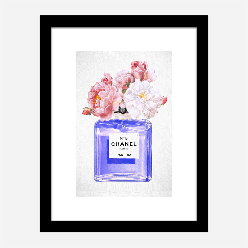 Chanel No 5 Perfume Flowers in Blue