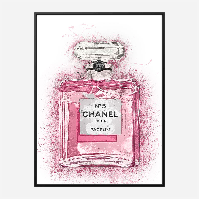 Chanel No. 5 in Green and Pink by Coco Chanel Vintage Poster & Canvas Prints  - Vintage Printz