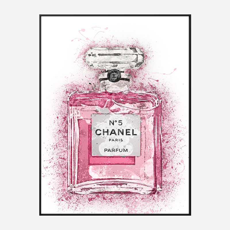 Chanel No 5 Red Perfume Bottle Water Color Art Print