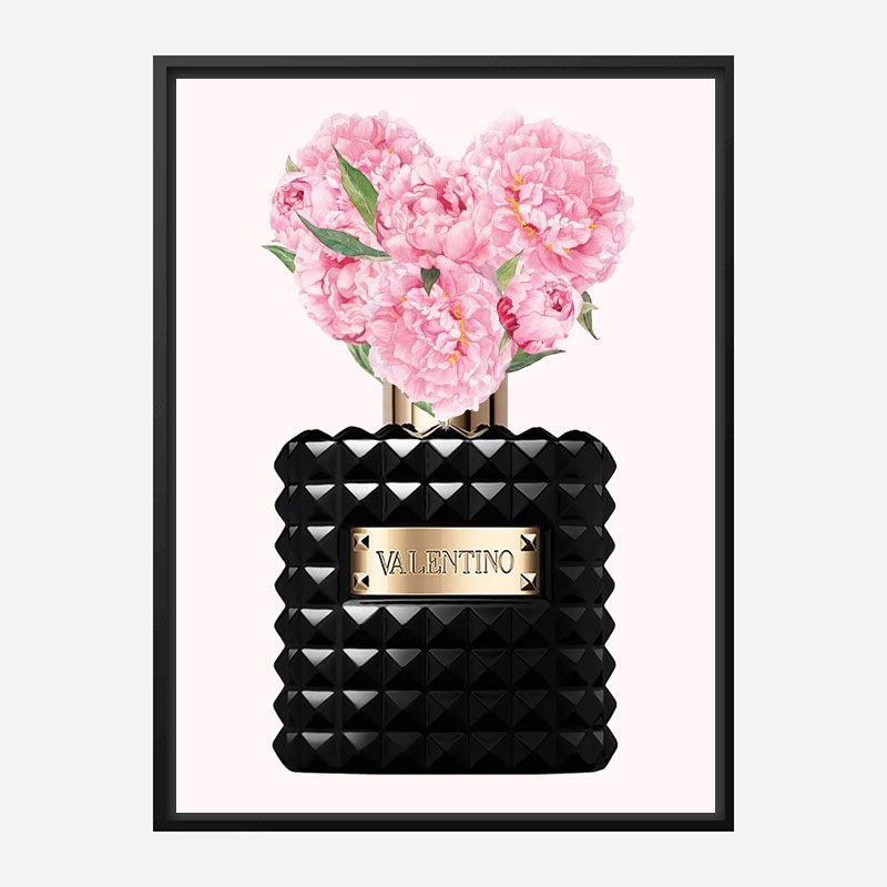 Donna Noir Perfume Flowers Art Print