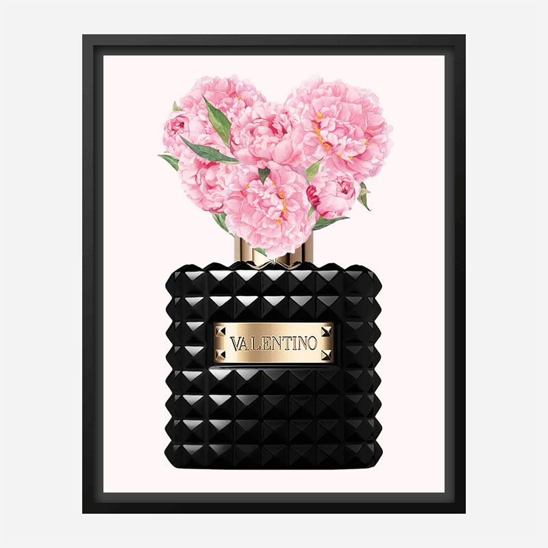 Donna Noir Perfume Flowers Art Print