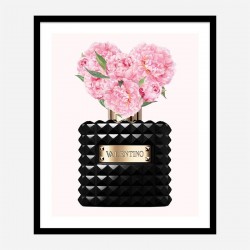 Donna Noir Perfume Flowers Art Print