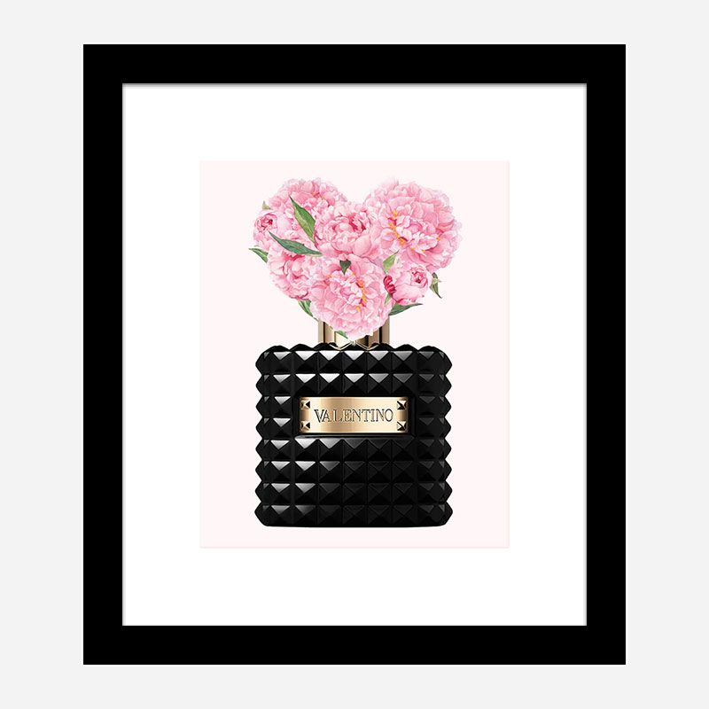 Donna Noir Perfume Flowers Art Print