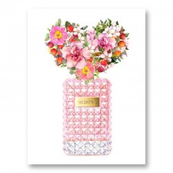 Donna Rosa Perfume Heart Flowers Art Print