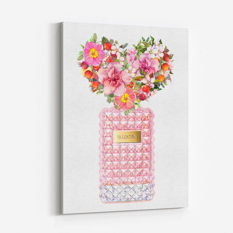 Donna Rosa Perfume Heart Flowers Art Print