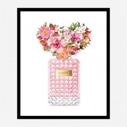 Donna Rosa Perfume Heart Flowers Art Print