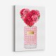 Donna Rosa Perfume Red Heart Flowers Art Print