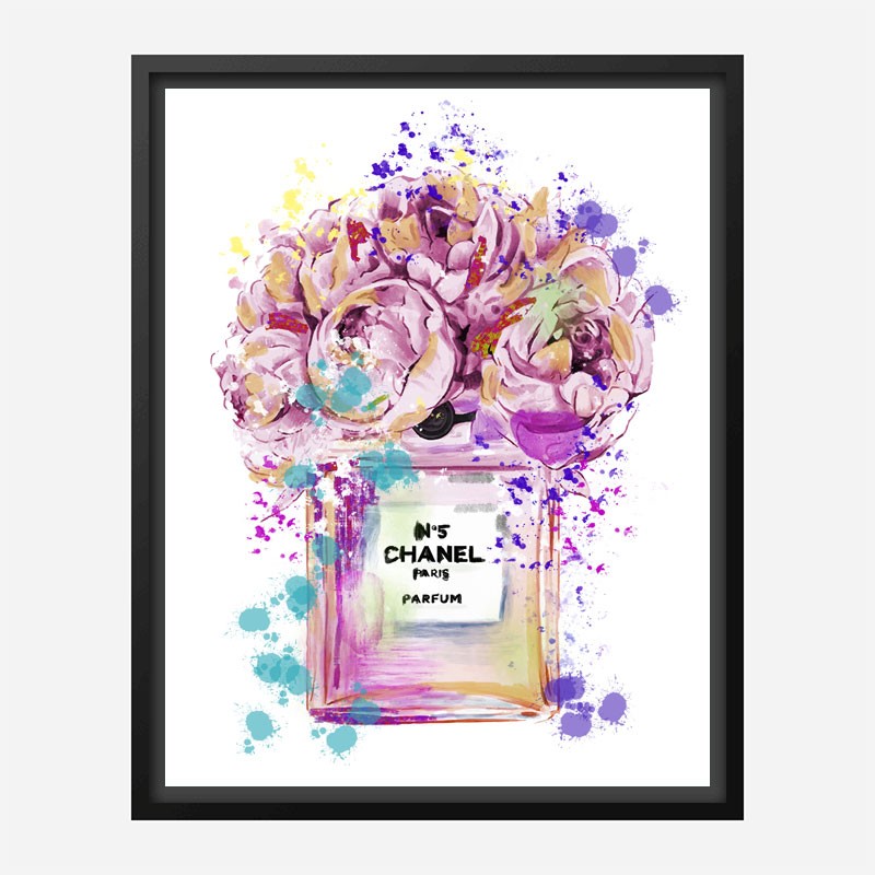 Chanel No 5 Pink Flowers Art Print Chanel No 5 Pink Flowers Art Print