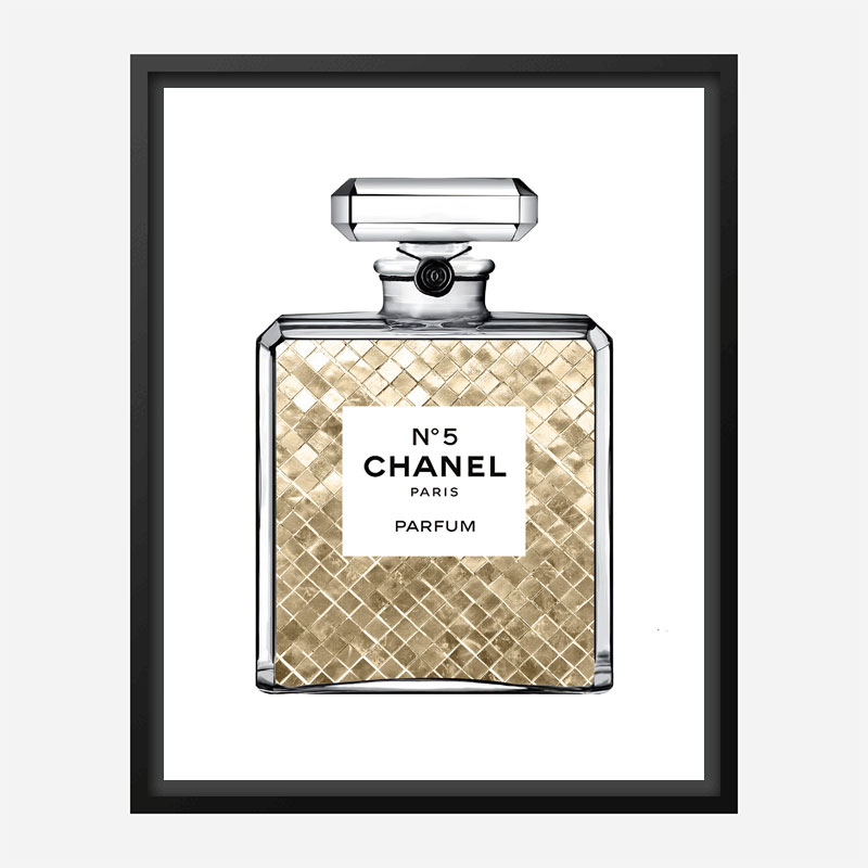 Champagne Gold in Chanel Perfume Art Print