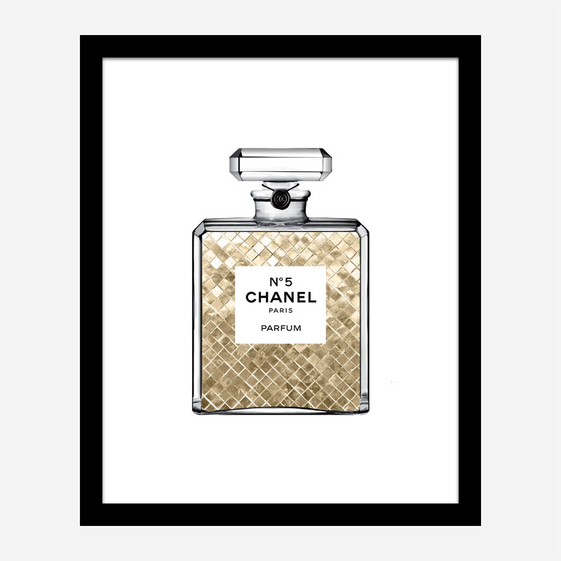 Champagne Gold in Chanel Perfume Art Print