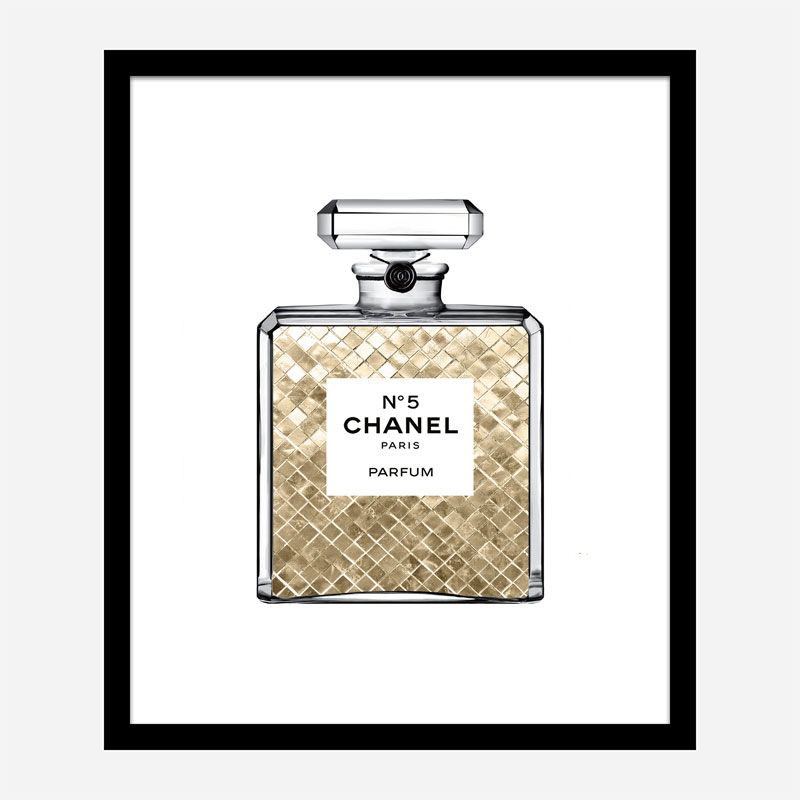 Champagne Gold in Chanel Perfume Art Print