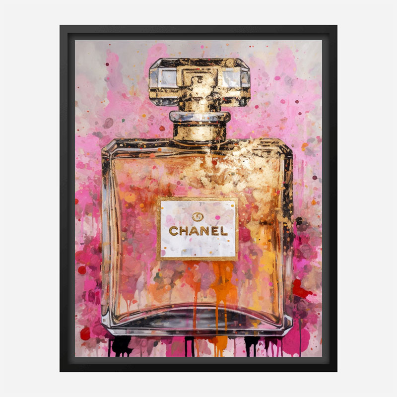 Chanel No 5 Pink & Gold Abstract Perfume Bottle