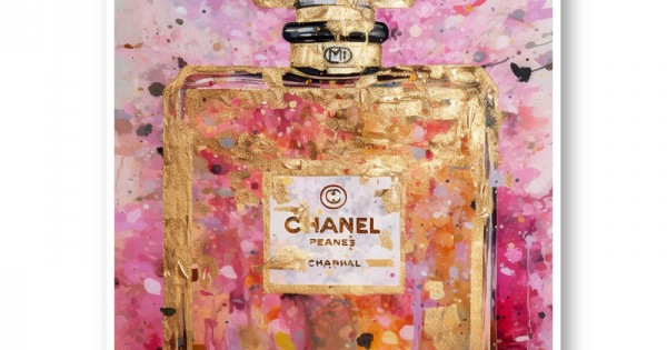 N°5 CHANEL 油彩画 金色フレーム Canvas - Shine of Iconic Chanel Fragrance - MyselfMonArt