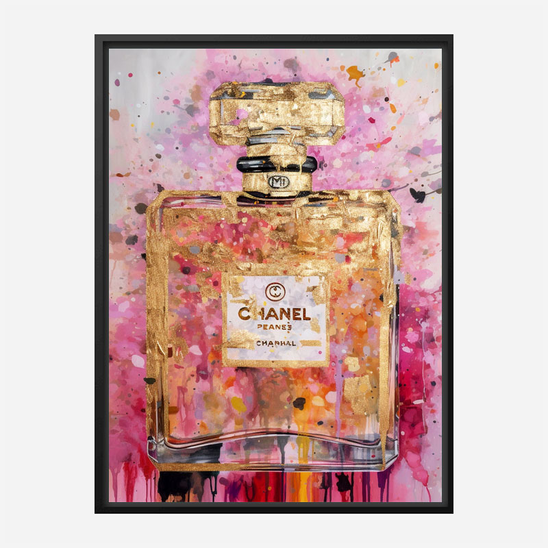 Chanel No 5 Pink & Gold Abstract 2 Perfume Bottle