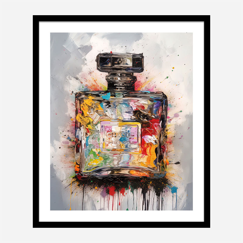 Framed Canvas Art (White Floating Frame) - Gems Fashion Books and Perfume by Pomaikai Barron ( Fashion > Fendi art) - 26x18 in