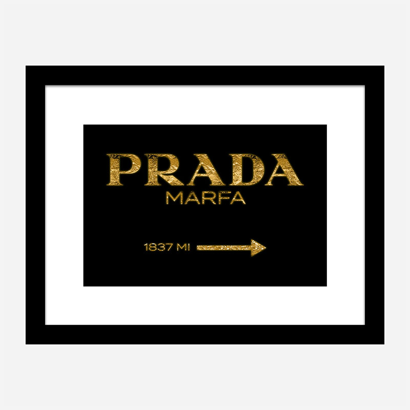 Prada Marfa Black Sign Wall Art