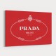 Prada Logo Red and White Wall Art