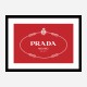 Prada Logo Red and White Wall Art