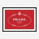 Prada Logo Red and White Wall Art